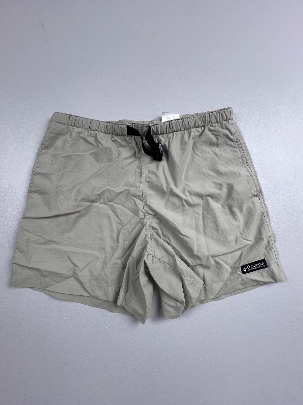 Columbia Shorts Womens M Beige Microfiber Utility 4 Inseam Elastic Waist Hiking